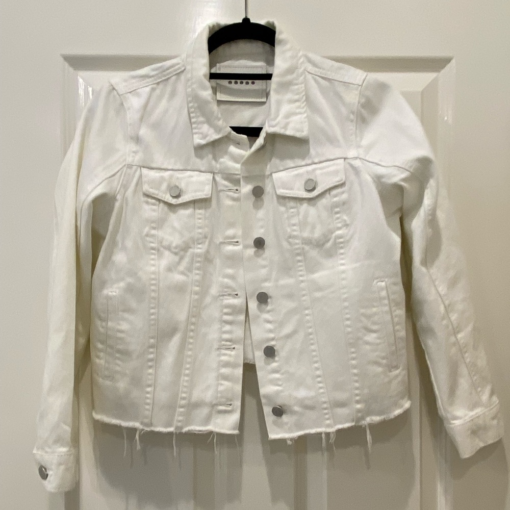 Girls XL Blank NYC white denim frayed jacket